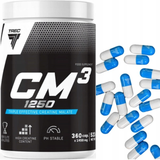 Kreatín - TREC CM3 360 Apple Kreatín Výkonný T-C-M 1250mg