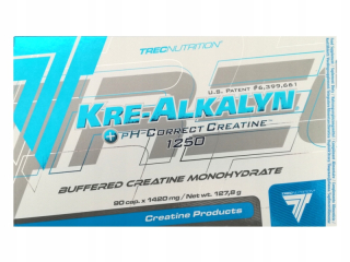 Kreatín - TREC KRE-ALKALYN SIRÁLNA KROKOVACÍM MONOHYDRÁTOM 90 Uzáverov