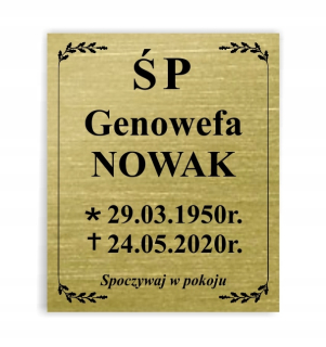 Tombstone Gravírovanie dosky pre hrob 30x25 cm