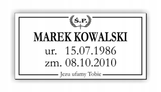Tombstone Plaque pre hrob 59x29 59x29 cm