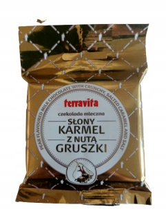Čokoláda Terravita, slaný karamel, hruška 50g x32