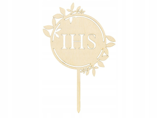 Prvé sväté prijímanie - Topper Pikker Pik Wooden Decoration Communion IHS