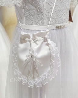 Prvé sväté prijímanie - Biele prijímacie taška, Tulle Frill