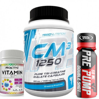Kreatín - TREC CM3 - 360 čiapky. Kreatín, Apple + Vitamíny