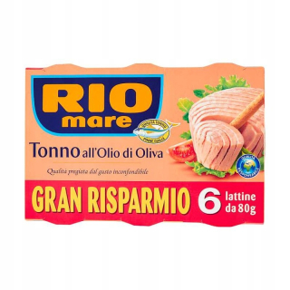 Tuniak na olivovom oleji Rio Mare z Talianska 6x80 g