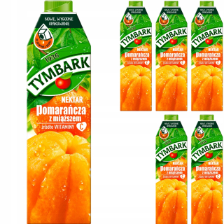 Tymbark Nectar Orange s dužinou 6x1l šťavy