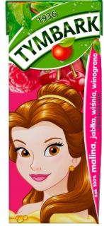 Tymbark Juice 100% Apple Cherry Raspberry 27x200ml E
