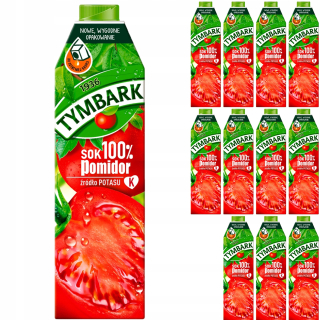 Tymbark 100% paradajková šťava s paradajkami 12x 1l