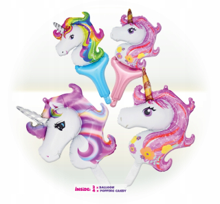 Unicorn Balloon popping prášok a balóny 16ks