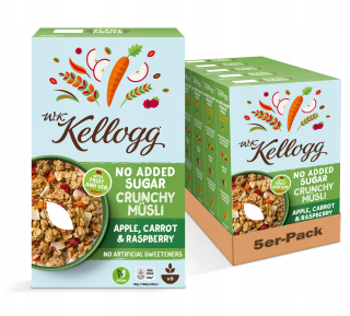 W.K Kellogg Crunchy Muesli Apple Carrot 5x380g