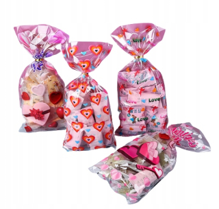 Darček na Valentína - Valentínske tašky Plastové vrecká 4 ks 27 cm