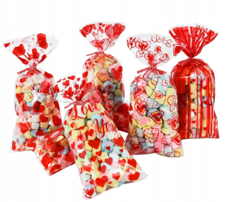 Darček na Valentína - Valentínske tašky Plastové vrecká 6 ks 27,5 cm