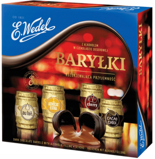 Wedel sudy s alkoholom v dezertnej čokoláde