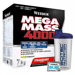 Gainer - Weider Giant Mega Mass 4000 7000g Gainer + Gratisis
