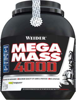 Gainer - Weider Mega Mass 4000-3 kg Strawberry Gainer Hmotnosť