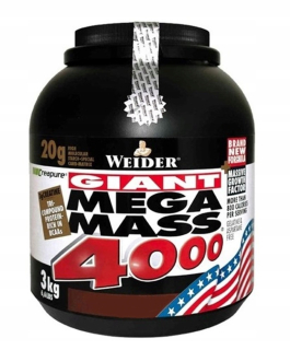 Gainer - Weider Mega Mass 4000 3000 g Zisk Hmotnosť proteínu