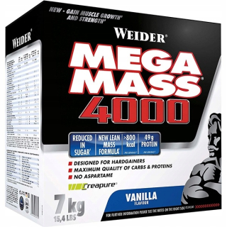 Gainer - Weider Mega Mass 4000 7000 g Gainer Protein Hmotnosť