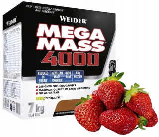 Gainer - Weider Mega Mass 4000 7000g Gainer XXL jahoda