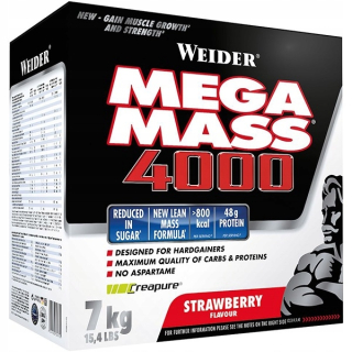 Gainer - WEIDER MEGA HMOTNOSŤ 4000 7KG JAHODOVÁ HMOTNOSŤ 7000G