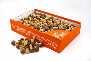Veselé huby cookies s čokoládovou chuťou toffee- 1kg