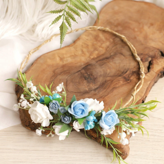 Prvé sväté prijímanie - Boho -Style Communion Blue Flowers