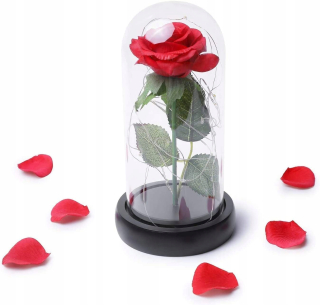 Darček na Valentína - Večná ruža v skle žiarilo pre ňu darček