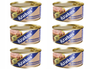 Bravčové mäso bez konzervačných látok Krakus 6x300G