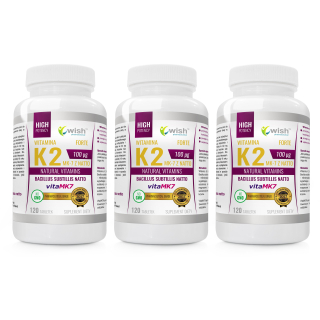 Želám Vitamín K2 100MCG MK7 s Natto 3x 120T kosť