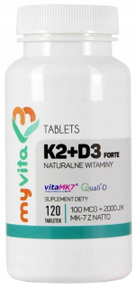 Vitamín K2 + D3 v tabletách 120 kusov zdravých kostí