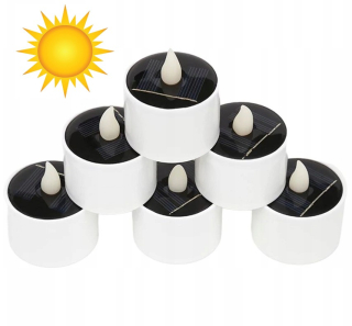 Prikryte k LED solárnej sviečke sviečka Sviečka SET 6 ks.