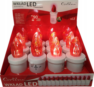 12 × LED kazetka pre Cortina Candles 10,5 cm