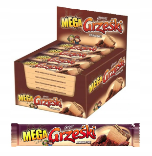 Oblátky vafle grześki mega kakowe 34g x 32 kusov