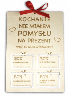 Valentínsky darčekový poukaz pre neho ako darček manželke