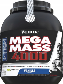 Gainer - Weider Mega Mass 4000 3000g 3kg Jahoda Poznaň