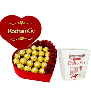 Velúr Heart Sada Ferrero Raffaello Sweets