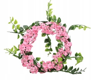Veľkonočná dekorácia - Veniec Spring veniec s ružovými kvetmi 22 cm