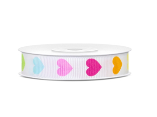 Darček na Valentína - Stuha Ribbon - srdcia - 12 mm - 10 m