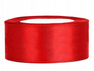 Darček na Valentína - Stuha červenej saténovej pásky 25 mm x 25m cievka