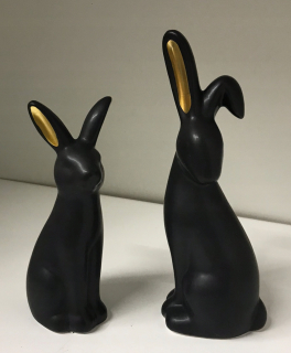 Veľkonočná dekorácia - Veľkonočná figúrka keramika Zając 23 cm