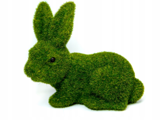 Veľkonočná dekorácia - 3D Flocked Bunny Green Easter Rabbit