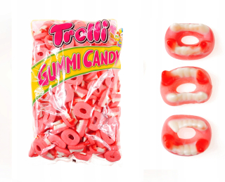 DRACULA trollovia Gumové čeľuste 1 kg zubov HALLOWEEN