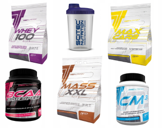 Sada 5 živín na Mase a pevnosť proteínu BCAA Gainer