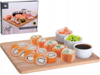 Sushi Set - Bambusová doska s 3 miskami