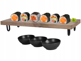 Sushi Set Wooden Mango Board + Bowls