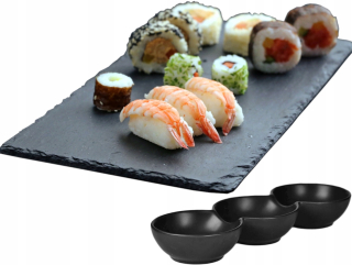 Sushi Sada kamennej bridnej dosky + misky