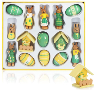 Veľkonočná dekorácia - Veľkonočné figurínové drevené zmes vzorov 3 cm