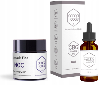 CBD - CBG Lovecký olej Set + Susz Night CBD Cannacode