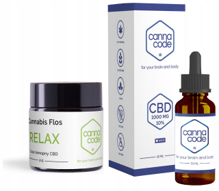 CBD - Konopný olej kit10% + Susz CBD Relax Cannacode