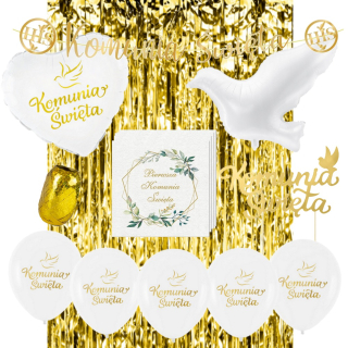 Prvé sväté prijímanie - Banner Golden Communion + Balóny set communia_ku4