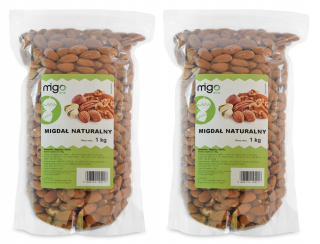 Orechy - Nastaviť X2 Prírodné mandle - 2kg - Migogroup
